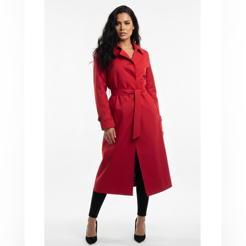 Bucolique Elegant Red Trench Coat